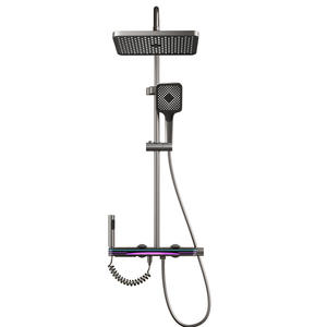 Set de Ducha con Pantalla Digital, Temperatura Constante, Presurización, Acabado Mate, Pintura Horneada, Rociador Superior Rectangular, Modelo L-789 - Product Image 5