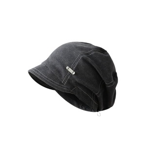 Korean <b>Style</b> Relaxed Beanie Dark Gray Cotton Autumn Winter Hat For Women Large <b>Head</b> Size Face Slimming Design - Product Image 5