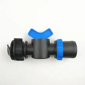 Tubo de irrigación de plástico PE, cinta de goteo, válvula de agua para manguera plana, Conector de válvula de ajuste Dn16 20 25 28 32mm