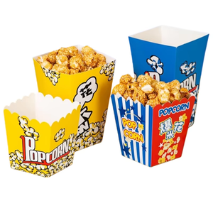 Contenants à popcorn jetables personnalisés avec logo, gobelets en papier kraft à paroi simple, seaux et boîtes à emporter recyclables - Product Image 4