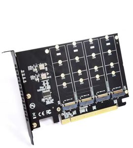 NVMe M.2 M-Key 2230/2242/2260/2280 SSD Expansion Card 4-Bay 32Gbps PCI-E Supports 4 X PCI <b>Computer</b> <b>Accessory</b> SSD Expansion Card - Product Image 6