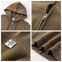 Ensemble de survêtement zippé Streetwear345G, sweats à capuche personnalisés, molleton lourd, chaud, velours 500 g/m², ensemble de survêtement court superposé pour femmes