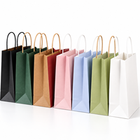 Sac en papier kraft personnalisé avec logo, sacs de shopping sur mesure avec poignées pour vêtements, cadeaux, emballage de détail