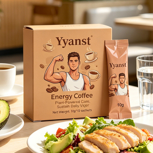 Café Energético Natural a Base de Plantas para Hombres, 10g*10 Sobres Individuales, Caja de Cartón Kraft, para la Energía Diaria y el Bienestar Masculino, OEM - Product Image 2