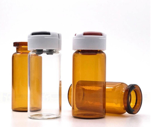 Flacons transparents bruns de 3 à 50 ml, ampoules à bouchon pour poudre lyophilisée liquide, flacons de polypeptides 2-en-1 en plastique - Product Image 4