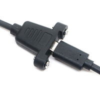 Câble de transfert de données haute vitesse USB Type C mâle droit vers Type C femelle avec fixation par vis sur panneau
