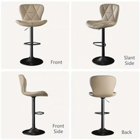Tabouret de bar noir avec dossier, vente directe d'usine Runwood, chaises de bar pivotantes pour hall d'hôtel, tabourets hauts à dossier haut, vente en gros