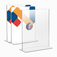 T-Form Schilder halter Benutzer definierte A3/A4/A5/A6 Desktop-Etikett Restaurant Menü Tischplatte Klar Acryl Plexiglas Schilder halter Displayst änder