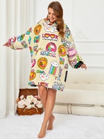 Couverture portable à capuche tie-dye, robe-hoodie oversize en polyester, couverture pull pour canapé et maison en flanelle