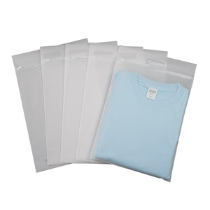 Reusable Frosted <b>PE</b> Zipper Bags for Clothing Packaging with Hang Hole - Product Image 1