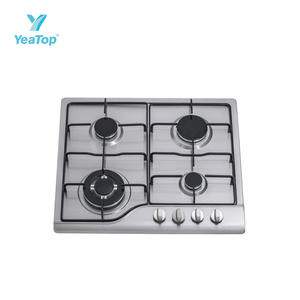 Cuisinière à gaz encastrable 4 brûleurs de haute qualité en acier inoxydable avec commande frontale, boutons métalliques, plaque de cuisson à gaz GPL et dispositif de sécurité - Offre Spéciale - Product Image 6