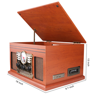 Rétro en bois tourne-disque vinyle platine CD Mp3 Cassette Bluetooth haut-parleurs stéréo Usb sans fil Audio vidéo accessoires maison