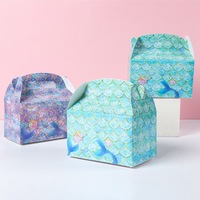 Sacs cadeaux en forme de sirène, sac cadeau en papier pour enfants, thème de la ferme, sirène, fête d'anniversaire, fournitures d'emballage DIY, boîte à bonbons