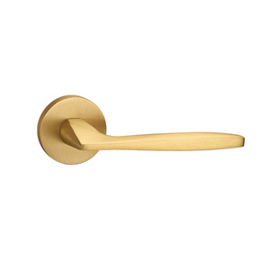 Jiehao Lever Lock Brass Door Handle With Key Slotting Installation For Interior Bedroom Modern Minimalist Design Gold Finish - Product Image 5