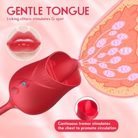 Rose Frauen vibrierenden Kuss G-Punkt Klitoris Nippel Stimulator lecken Dessous Sexspielzeug für weibliches Vergnügen