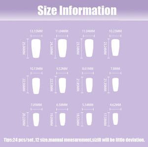 Appuyez sur les fournitures pour ongles en gros moyen papillon <span class=keywords><strong>faux</strong></span> ongles 24 pièces français <span class=keywords><strong>bleu</strong></span> <span class=keywords><strong>ciel</strong></span> acrylique amande ongles pour femmes et filles - Product Image 6