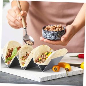 Nouveau support à burritos en acier inoxydable, plateau de service pour tacos mexicains à la coriandre, support à tortillas pour le camping - Product Image 3
