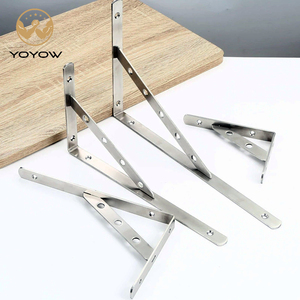 Cornière triangulaire en acier inoxydable épaissi, robuste et contemporaine, à angle droit fixe, antirouille, pour cadre de lit de chambre et fixation murale - Product Image 1