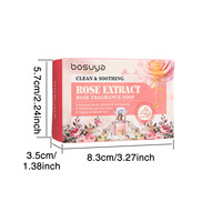 Savon artisanal parfumé à la rose Bosuya, soin nettoyant, exfoliant, hydratant, aux huiles essentielles, rafraîchissant pour les pores, visage et corps, 115g
