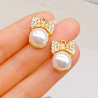 10 pièces par sac, pendentifs en forme de nœud avec perles simulées, accessoires pour la fabrication de bijoux, colliers, boucles d'oreilles, bracelets
