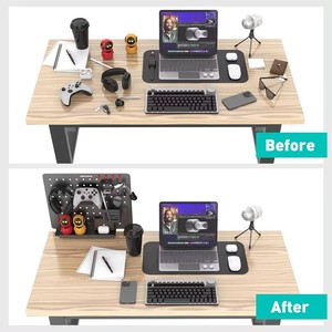 Organizador de Juegos de Mesa Metálico con Tablero Perforado, Soporte de <span class=keywords><strong>Escritorio</strong></span> con Abrazadera, Almacenamiento de Pared o Mesa - Product Image 4