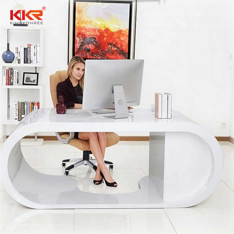Surface solide acrylique meubles de bureau surface solide comptoir de bureau surface solide comptoir de réception courbe
