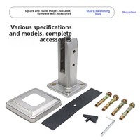 Edelstahl-Glasklammer für Schwimmbäder und Treppengeländer, bohrfreier, bodenmontierter Halter für gehärtetes Glas, modernes Glasgeländer
