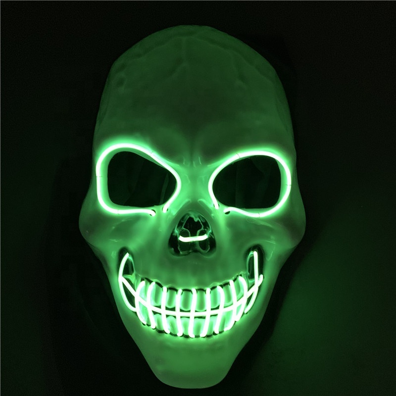 INS venta de moda miedo terror Halloween LED de neón intermitente cara máscara