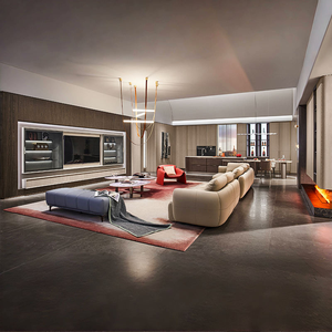 Armoires de cuisine modernes italiennes en MDF avec îlot intégré, finition brillante, plaque de cuisson intégrée pour la rénovation de maisons de luxe - Product Image 6