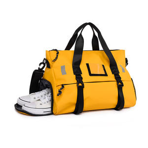 Wet Dry Shoe Compartment <strong>Holdall</strong> Sports Outdoor <strong>Woman</strong> Yoga Carry Weekender Overnight Travel Yellow Gym Duffel Bag - Product Image 1