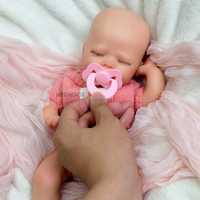 URCHOICE Poupée bébé réaliste reborn à bouche ouverte de 13 pouces, en silicone souple, fabriquée à la main, poupée de mode pour fille, jouet éducatif