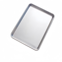 Plateau de service rectangulaire profond à base plate en acier inoxydable 304 épais pour buffet, supermarché, charcuterie, vente en gros