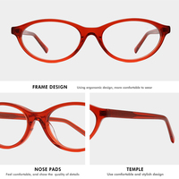 Kacamata Optik Bingkai Oval Asetat Ringan Tahan Lama Mewah Buatan Tangan untuk Wanita, Logo Dapat Disesuaikan, Promo Hot Sale