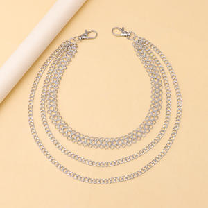 Cadena de cintura metálica de varias capas, estilo tibetano plateado, unisex, para ropa vaquera, uso diario. - Product Image 3