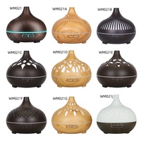 Humidificateur d'Air Portable à Grain de Bois 500ml, Ultrasonique Intelligent avec LED, Télécommande pour Maison et Bureau, Diffuseur d'Huiles Essentielles et Aromathérapie