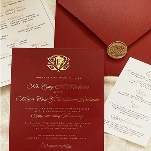Tùy chỉnh dập nóng Vàng logo giấy phong bì Nhung Phong bì cho lời mời đám cưới đóng gói với con dấu tem Sticker - Product Image 3