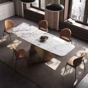 Đồ Nội Thất Nhà 220Cm Kích Thước Bàn Ăn 8 Ghế Bằng Đá Cẩm Thạch Bàn Ăn Phòng Ăn Đồ Nội Thất Biệt Thự Đồ Nội Thất - Product Image 4