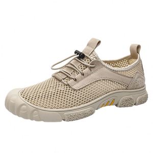 Nouvelles chaussures de sport d'extérieur à lacets pour la pêche, respirantes, monobloc, en maille fine perforée, décontractées pour le printemps et l'automne - Product Image 1