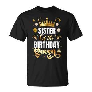 Camiseta a juego para fiesta de cumpleaños de la hermana de la Reina de los Cumpleaños - Product Image 1