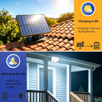 Lámpara Solar de Pared de 144 LED, Exterior, IP65, Impermeable, Sensor de Movimiento PIR Dual, 3 Modos Automáticos, Luz de Jardín