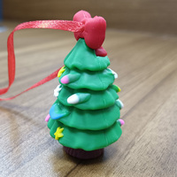 Ornements de Noël en PVC 3D Père Noël Pendentif d'arbre de Noël suspendu en plastique Décorations de Noël d'extérieur