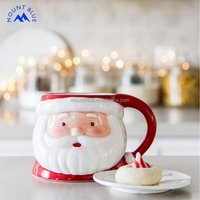Ensemble cadeau de tasses en céramique de Noël du Père Noël, directement du fabricant, avec chocolat chaud, guimauves et cannes en sucre