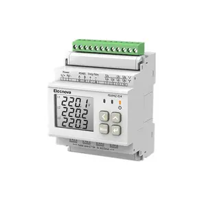 Din rail LCD digital energy meter external CT 3*220V/380V DC kwh power monitoring RS485 for energy management