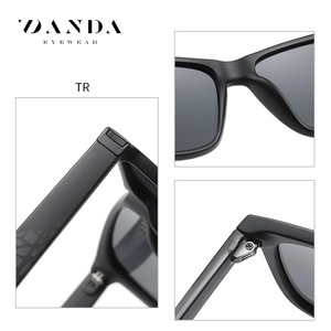 Danda Sunglasses TR3387 Black Square <b>Frame</b> Polarized UV400 Men Outdoor Sports Driving - Product Image 4