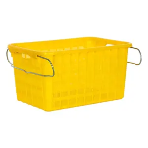 Lớn Heavy Duty HDPE Stackable nestable trái cây và rau quả thu hoạch di chuyển Giỏ nhựa Crate với thép xử lý