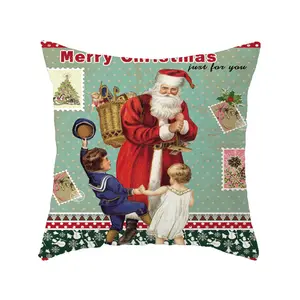 Рождественская хлопковая наволочка для подушки из конопли