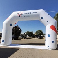Arche gonflable publicitaire extérieure avec logo personnalisé imprimé UV, type arche promotionnelle, hauteur 10-12 pieds, longueur 12 pieds, alimentation par prise, facile à monter
