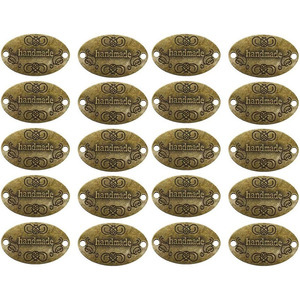 Etichetta in metallo bronzo antico etichette fatte a mano per la creazione di gioielli artigianato per cucire abbigliamento decorazione bottone Tag segni di placcatura tecnica - Product Image 2