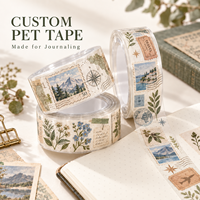 Rouleaux d'autocollants en ruban PET personnalisés, brillants, fournitures de bricolage pour le journaling