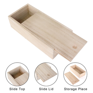 Boîte en bois massif avec couvercle coulissant boîte en bois de taille personnalisée coffrets cadeaux rustiques bricolage impression d'art stockage de souvenirs - Product Image 4